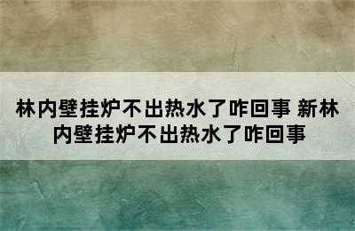 林内壁挂炉不出热水了咋回事 新林内壁挂炉不出热水了咋回事